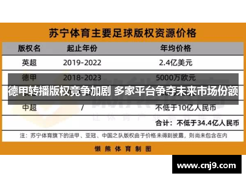 德甲转播版权竞争加剧 多家平台争夺未来市场份额
